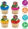 Paw Patrol Reporting For Duty Rings, Cupcake Decorations Featuring Chase, Marshall, Skye, And Rubble - 12 Pack